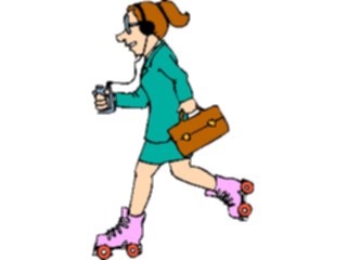 Sticker Custom Preview Image #040088 Business Office Cartoons Skatingto Work