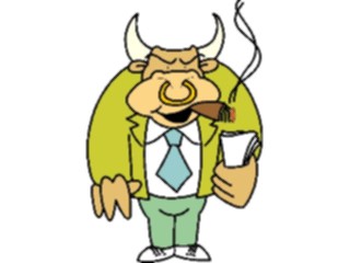 Sticker Custom Preview Image #040101 Business Office Cartoons Smoking Bull