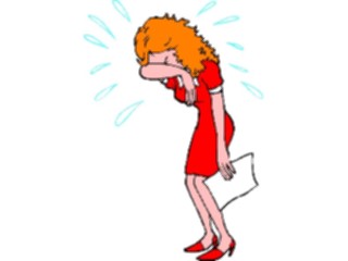 Sticker Custom Preview Image #040106 Business Office Cartoons Sobbing Woman1