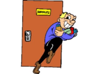 Sticker Custom Preview Image #040143 Business Office Cartoons Stealing Supplies