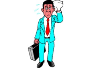 Sticker Custom Preview Image #040180 Business Office Cartoons Sweating Man2