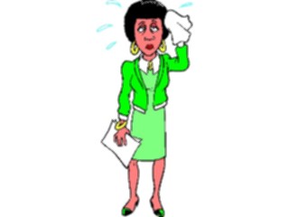 Sticker Custom Preview Image #040181 Business Office Cartoons Sweating Woman1