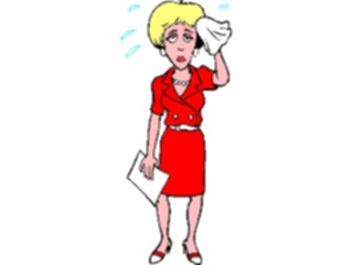 Sticker Custom Preview Image #040182 Business Office Cartoons Sweating Woman2