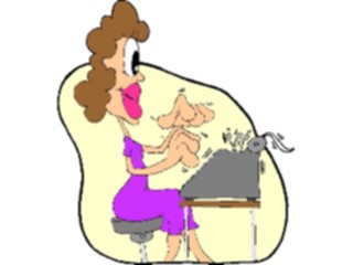 Sticker Custom Preview Image #040279 Business Office Cartoons Typist2