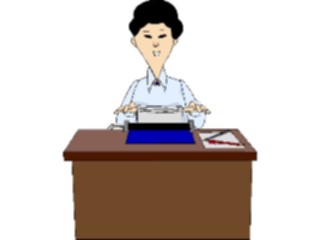 Sticker Custom Preview Image #040280 Business Office Cartoons Typist3