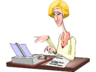 Sticker Custom Preview Image #040281 Business Office Cartoons Typist4