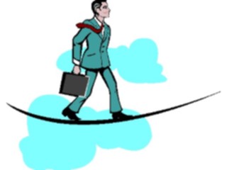 Sticker Custom Preview Image #040309 Business Office Cartoons Walkingthe Tightrope1