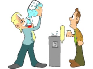 Sticker Custom Preview Image #040320 Business Office Cartoons Water Cooler Encounter1