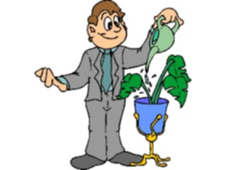 Sticker Custom Preview Image #040335 Business Office Cartoons Watering Plant