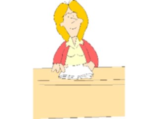 Sticker Custom Preview Image #040348 Business Office Cartoons Womanat Desk1