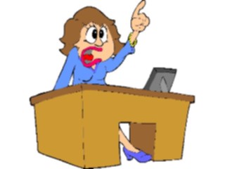 Sticker Custom Preview Image #040350 Business Office Cartoons Womanat Desk3