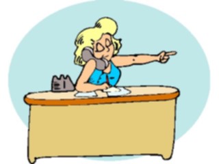 Sticker Custom Preview Image #040352 Business Office Cartoons Womanat Desk5