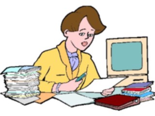 Sticker Custom Preview Image #040353 Business Office Cartoons Womanat Desk6