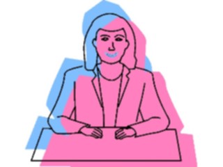 Sticker Custom Preview Image #040354 Business Office Cartoons Womanat Desk7