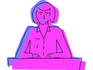 Sticker Custom Preview Image #040355 Business Office Cartoons Womanat Desk8