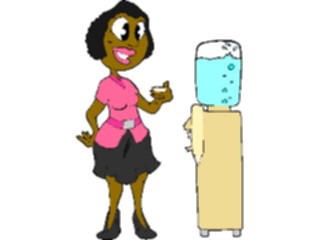 Sticker Custom Preview Image #040357 Business Office Cartoons Womanat Water Cooler2