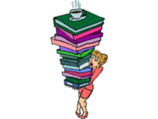 Sticker Custom Preview Image #040358 Business Office Cartoons Woman Carrying Books