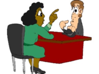 Sticker Custom Preview Image #040365 Business Office Cartoons Woman Pointing2