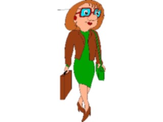 Sticker Custom Preview Image #040368 Business Office Cartoons Womanwith Briefcase2