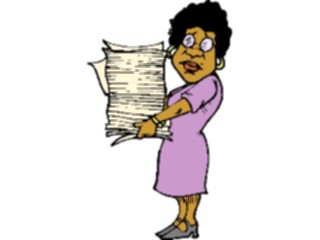 Sticker Custom Preview Image #040370 Business Office Cartoons Womanwith Papers