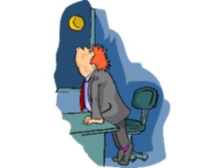 Sticker Custom Preview Image #040388 Business Office Cartoons Working Late