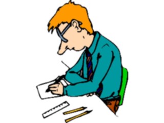 Sticker Custom Preview Image #040400 Business Office Cartoons Writingat Desk