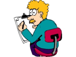 Sticker Custom Preview Image #040401 Business Office Cartoons Writingon Clipboard