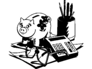 Sticker Custom Preview Image #040582 Business Office Equipment Furniture Calculator Piggy Bank