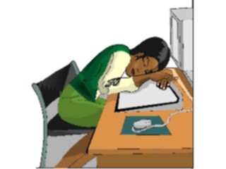 Sticker Custom Preview Image #040772 Business Office People Asleepat Computer