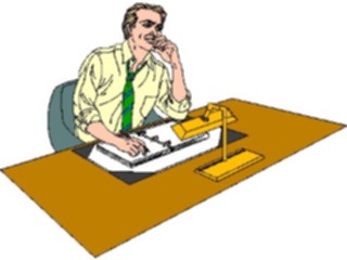 Sticker Custom Preview Image #040825 Business Office People Businessmanat Desk04