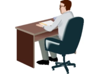 Sticker Custom Preview Image #040833 Business Office People Businessmanat Desk12