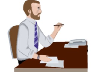 Sticker Custom Preview Image #040834 Business Office People Businessmanat Desk13