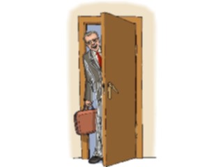 Sticker Custom Preview Image #040839 Business Office People Businessmanat Door