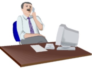 Sticker Custom Preview Image #040863 Business Office People Businessmanon Telephone5