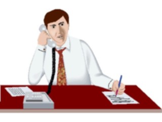 Sticker Custom Preview Image #040864 Business Office People Businessmanon Telephone6