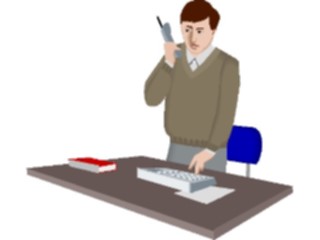 Sticker Custom Preview Image #040865 Business Office People Businessmanon Telephone7