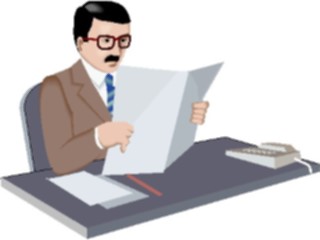 Sticker Custom Preview Image #040873 Business Office People Businessman Reading5