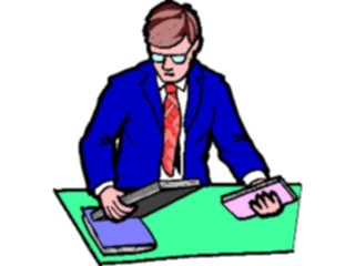 Sticker Custom Preview Image #040888 Business Office People Businessmanwith Reports