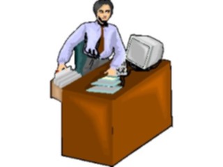 Sticker Custom Preview Image #041026 Business Office People Manat Computer11