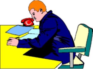 Sticker Custom Preview Image #041030 Business Office People Manat Desk1