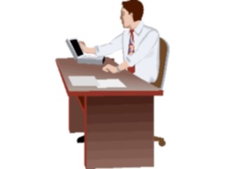 Sticker Custom Preview Image #041039 Business Office People Manat Laptop2