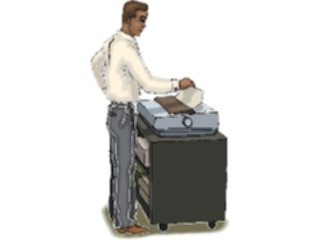 Sticker Custom Preview Image #041051 Business Office People Manat Printer