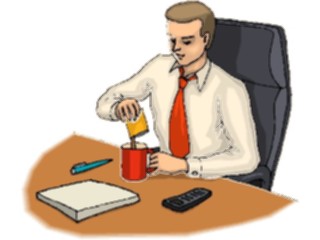 Sticker Custom Preview Image #041056 Business Office People Man Making Cocoa