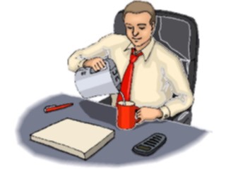 Sticker Custom Preview Image #041058 Business Office People Man Pouring Coffee