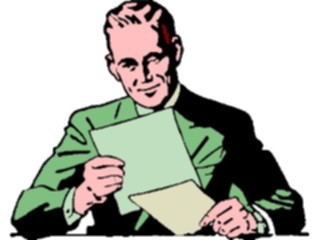 Sticker Custom Preview Image #041059 Business Office People Man Reading1