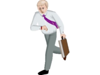 Sticker Custom Preview Image #041146 Business Office People Running Late1