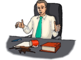 Sticker Custom Preview Image #041159 Business Office People Spilled Coffee