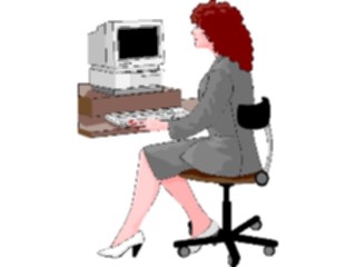 Sticker Custom Preview Image #041214 Business Office People Womanat Computer04