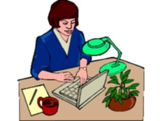 Sticker Custom Preview Image #041222 Business Office People Womanat Computer12