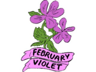 Sticker Custom Preview Image #042278 Calendar Birthstones Flowers02 February Violet